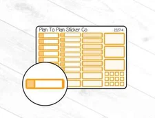 2227-4~~Orange Mixed Labels & Boxes Planner Stickers.
