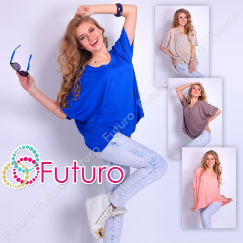 Casual Loose Fit Top Scoop Neck Short Sleeve T-Shirt Party Tunic Sizes 8-18 FM06 - Picture 1 of 7
