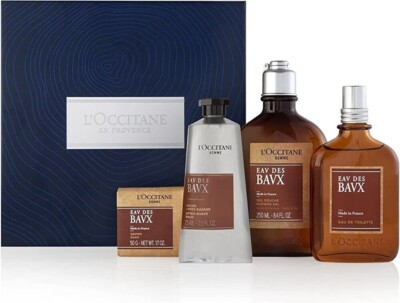 4 PC L'Occitane En Provence EAU DES BAUX Jumbo Set Men's EDT Soap ASB Shower Gel