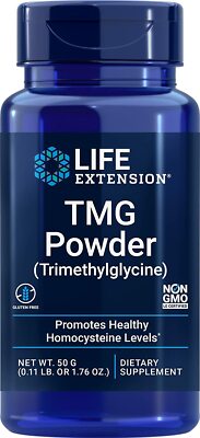 Life Extension TMG Powder 500 mg For Heart Liver Healthy Homocysteine Levels 50g