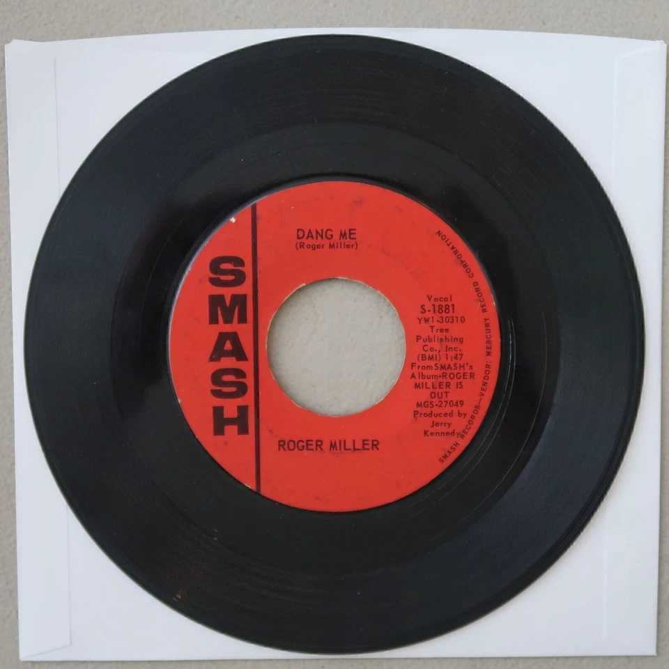 ROGER MILLER GOT 2 AGAIN/DANG ME VINYL 45 SMASH VG 16-119 - Image 2 of 2