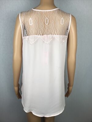 Blouse English Laundry Femme – Dentelle Rose, Sans Manches, Taille M, Neuve Avec étiquettes