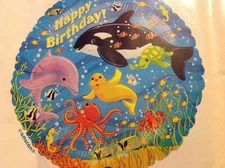 Happy Birthday Sea Creatures 18" foil balloon #11728 - B25
