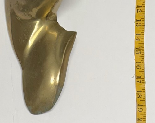 Vintage MCM Brass Antlered Deer Stag Profile Wall Mount Decor Flaw See Desc! - Picture 8 of 13