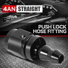 4AN to 1/4" Barb 6061-T6 Straight Push Lock Hose End Fitting Fuel Line Adapter