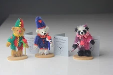 LOT OF 3 DEB CANHAM THE JESTER & CLOWN COLLECTION ARTIST DESIGNS BEARS