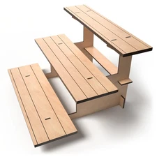 Straight Natural Wooden Tiered Display Stand, Portable Products Display Shelf...