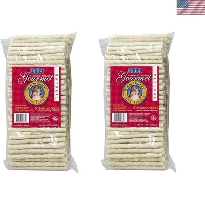 Long Lasting 5 Inch Beef Rawhide Chews - 2 Pack for Healthy Teeth and Gums