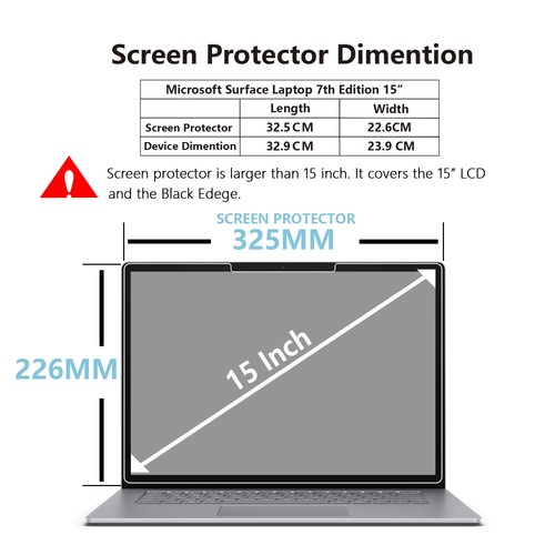 Glass Screen Protector for Surface Laptop 7 15 Inch (2024 AIPC), Anti-Scratch... - Picture 2 of 9