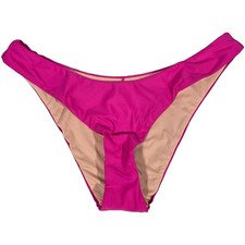 J. Crew Curved-waist cheeky bikini bottom Radiant Fuchsia S NWT
