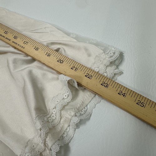 Vintage Vanity Fair Half Slip Antron III Nylon 22”Length Lace Slit Trim Sz L - Picture 9 of 9