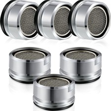 6 Pieces Bathroom Faucet Aerator Replacement Parts with Brass Shell 15"/16"-24mm