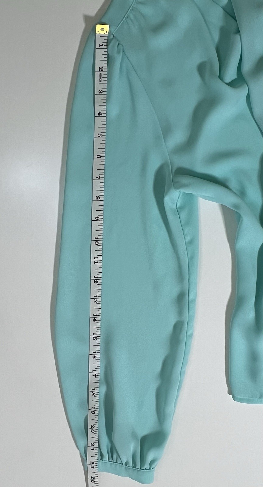EXPRESS Turquoise Mint Green Button Down Balloon … - image 6