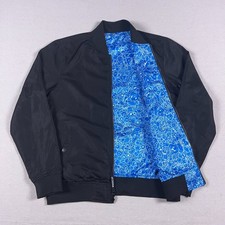 Apple WWDC19 Reversible Bomber Jacket Mens Large Black Blue Coding Tech AOP