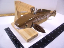 Spearing Decoy 8" Burbot Lure & Display Stand- Handcrafted in Wi., U.S.A. - WRS