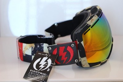 N I BOX ELECTRIC GOGGLE  EG2  BLACK-CREAM CHEX / GOLD CHROME + BONUS GREEN  LENS