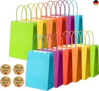 Nadssjl PapiertüTen Bunt, 30 StüCk GeschenktüTen, PapiertüTen Mit Henkel, Candy