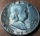 1952 S Franklin Silver Half Dollar