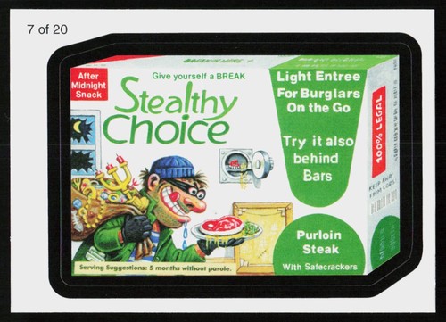 Topps Wacky Packages 2010 serie 7 Stealthy Choice #7 pegatinas Wack-O-Commercials - Imagen 1 de 2