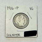 1916-P Barber Quarter Silver - Very Good (VG)