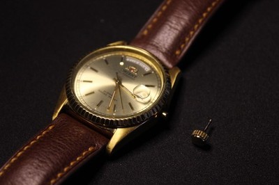 RARE Orient President Day Date Gold Dial 46E901-91 READ