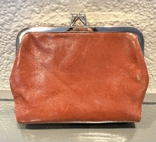 Hobo International Leather Kiss Lock Wallet/organizer Cognac Brown Clutch