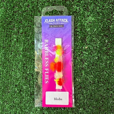 Blob Fliegen Fliegenfischen 6er Set Flash Attack Craig Barr Barbless Blob Fliegen