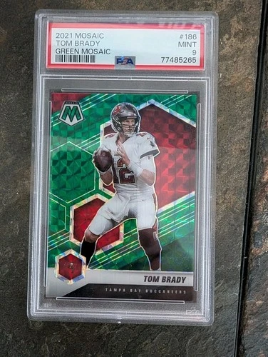2022 PANINI MOSAIC TOM BRADY GREEN PSA 9 No. 291 Football