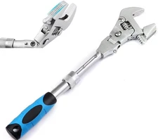 Flexhead Adjustable , 10" to 12" Ratcheting Crescent Wrenches with Retractable E