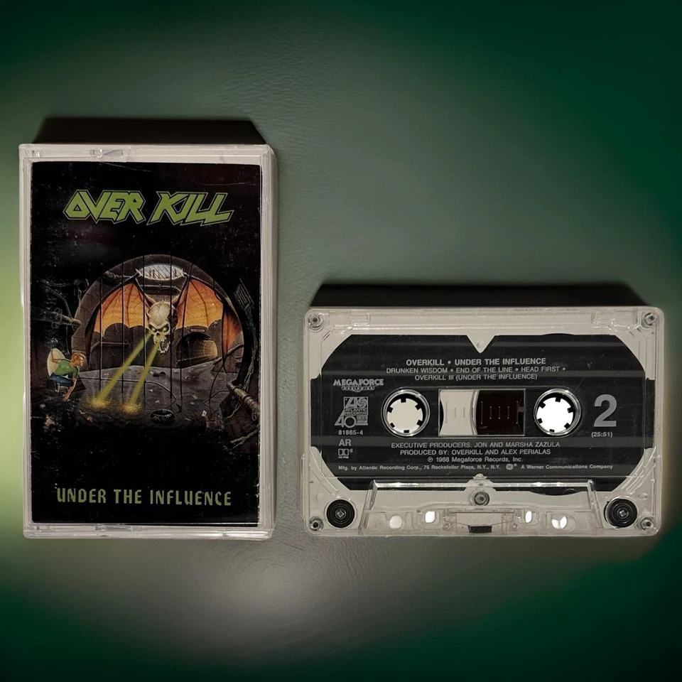 •OVERKILL ~ UNDER THE INFLUENCE• ~1988 OG PRESSING~ (CASSETTE TAPE) - Image 3 of 4
