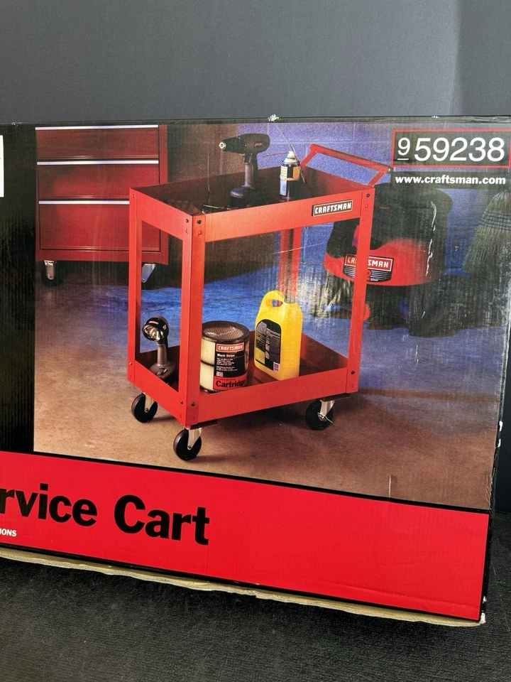 Carro de servicio Sears Craftsman extremadamente raro 🔥🤯 2 bandejas 9-59238 como nuevo caja sellada Foto 2 de 4