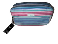 SCOUT 3-Way Bag Travel Makeup Pouch and Toiletry Bag Zip Striped Pool McCartney