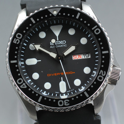 Vintage [EXC+5] SEIKO 7S26-0020 SKX007 Black Boy Diver 200m Men's AT Watch Japan