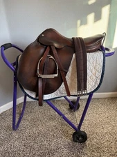 16.5” Eldonian Close Contact English Jump Saddle SET with Stirrups/Pad/Girth