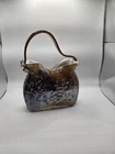 Vintage Murano Style Art Glass Textured Purse Vase Hand Blown