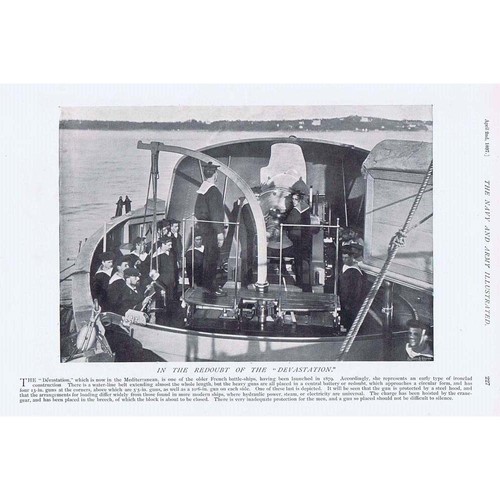 In the Redoubt of HMS Devastation - Antique Print 1897