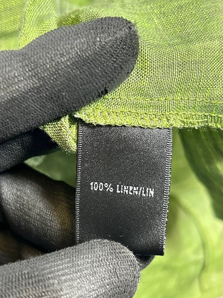 Lafayette 148 Shirt Womens 8 Green Linen Blouse - Image 4 of 4