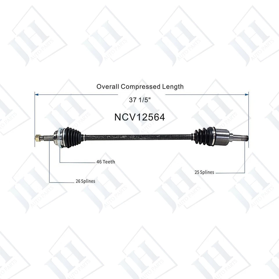 Eje CV pasajero delantero derecho original para Dodge Neon L4 2001-05 2,0 L tracción delantera manual Foto 2 de 4