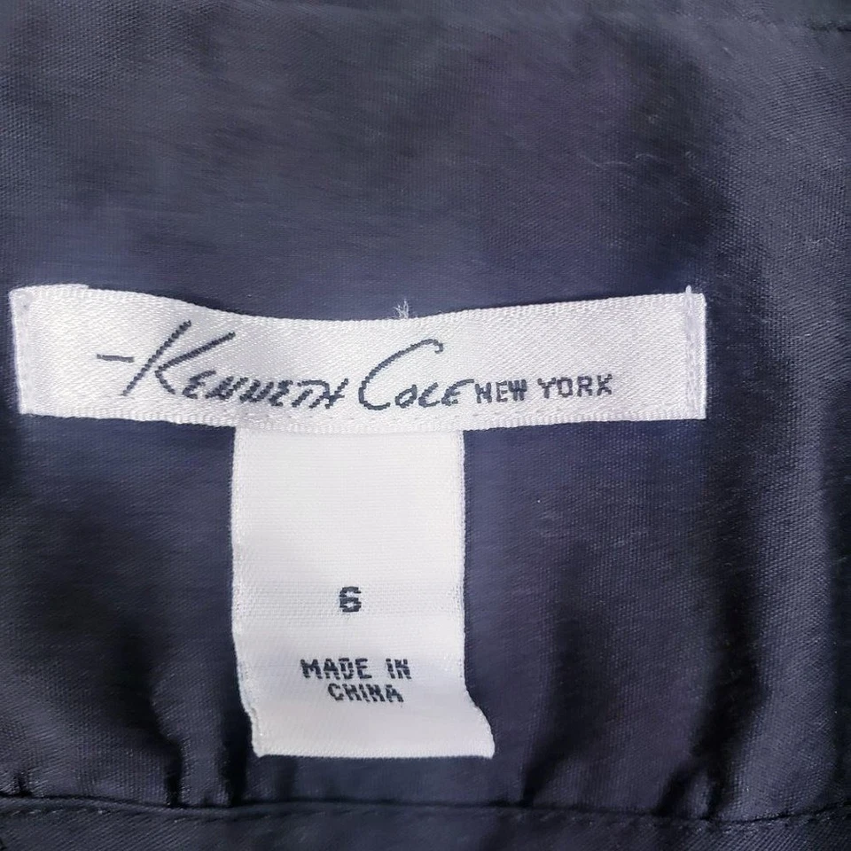 KENNETH COLE 黑色迷你衬衫连衣裙 6 小号 Safari Fit Flare 经典学院风 — 第 2/4 张图片