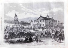 Original Antique 1868 Print: 'The Gymnasium at ALDERSHOTT' - Ephemera