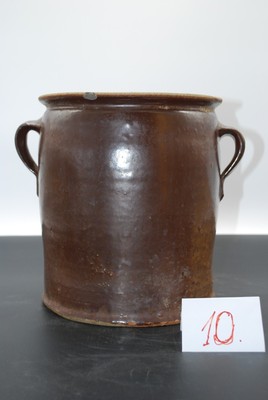 Antiker Pflanzentopf, Gartendeko, Steinguttopf, alter Tontopf, 4 Liter, Nr.10