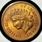 1891 1C Indian Head Cent_ GEM BU MSRD _ Full Red, w/ video clip _ [JX-703]