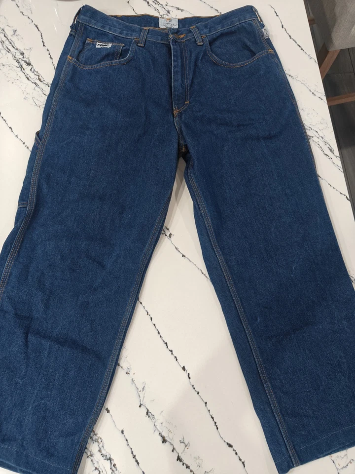 Jeans TYNDALE FR Resistente al Fuego Denim Pesado CAT2 Hombres Azul LIMPIO 34x32 Hecho en EE. UU. Foto 2 de 4