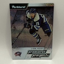 2020-21 Upper Deck Parkhurst Hockey Liam Foudy Prominent Prospects Rookie Card. rookie card picture