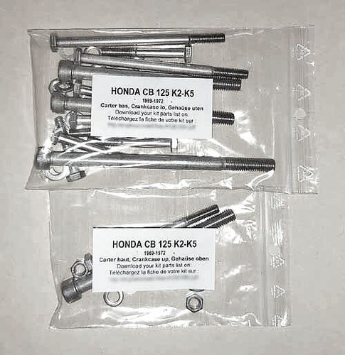HONDA CB 125 K2-K5 1969-1972 Kit vis CRUCIFORME inox moteur complet CB125 CB125K - Picture 2 of 2