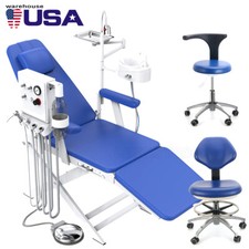 Portable Folding Dental Chair Weak Suction Air Turbine Uint 4hole/Rolling Stool