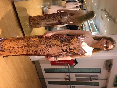 Rose gold backless sequin dress size 10 from coast. Never worn with tags. |  eBay UK