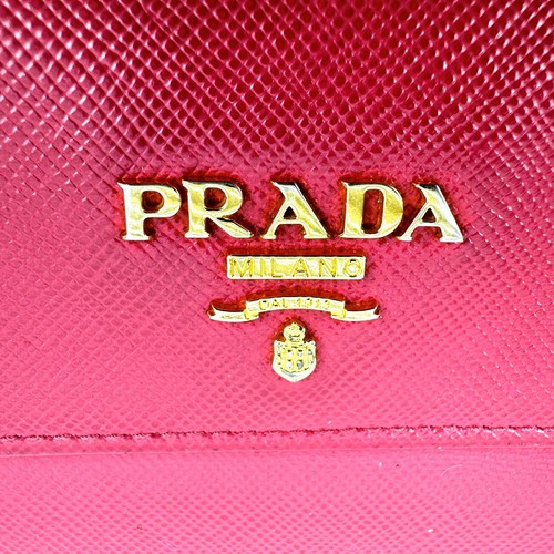 PRADA Bifold Wallet Purse Saffiano Leather Pink #A338 - Picture 10 of 24