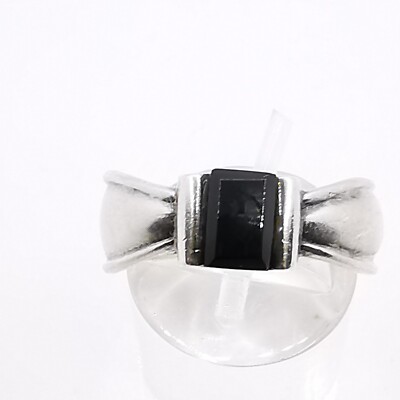Schöne Damen Ring Onyx Edelstein 925 Silber Sterlingsilber 59
