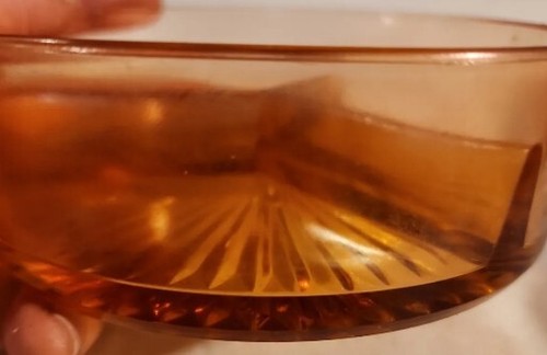 Depression Glas rosa geteilt rund Schale Starburst Design Vintage - Bild 4 von 8